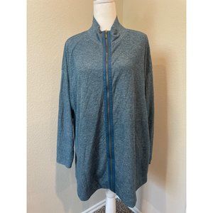 Soft Surroundings Blue Zip Front Sweater Cardigan